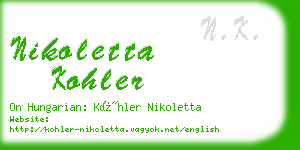 nikoletta kohler business card